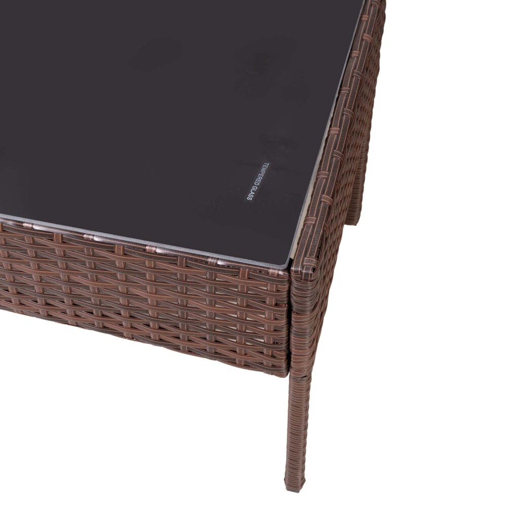 SET LIVING EXTERIOR RATTAN-SINTETICO-Y-ACERO MARRON APOLO