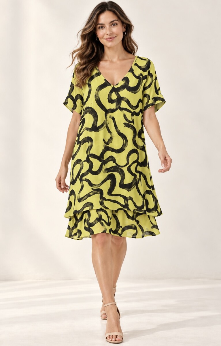 VESTIDO LUAN - ESTAMPADO AMARILLO-AZUL 