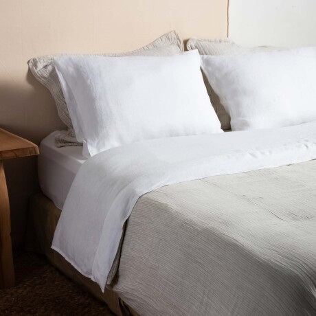 JUEGO DE SABANAS 2 PLAZAS LINO BLANCO PURE