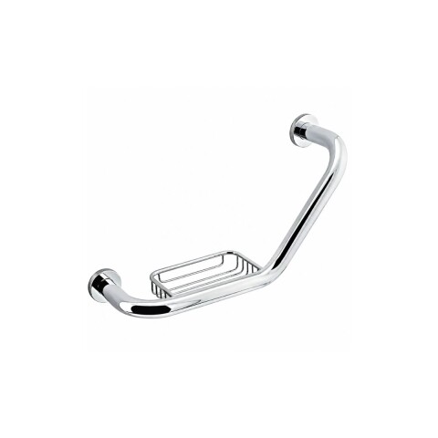 Agarradera en angulo con jabonera acero inox.DMC Agarradera En Angulo Con Jabonera Acero Inox.dmc