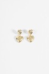 Caravanas cora con strass dorado