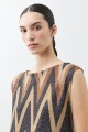 Blusa zig-zag tostado