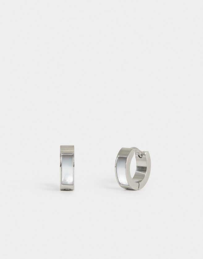 Aros Argollas Premium Silver Argollas De Acero Quirurgico - Plateado