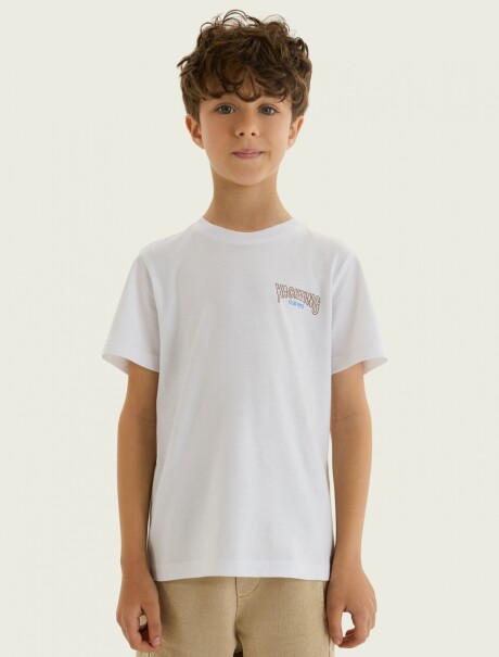 CAMISETA MANGA CORTA INFANTIL CON ESTAMPA BLANCO