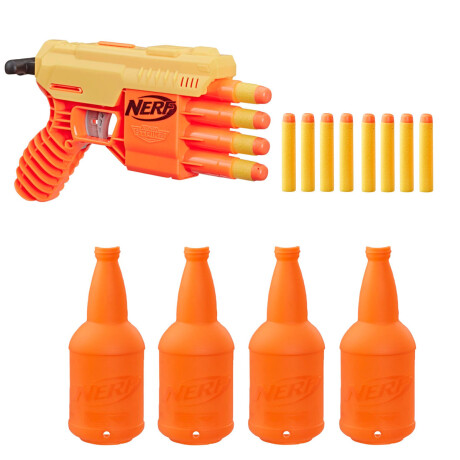 Pistola Hasbro Original Nerf Alpha Strike +8 Dardos Naranja