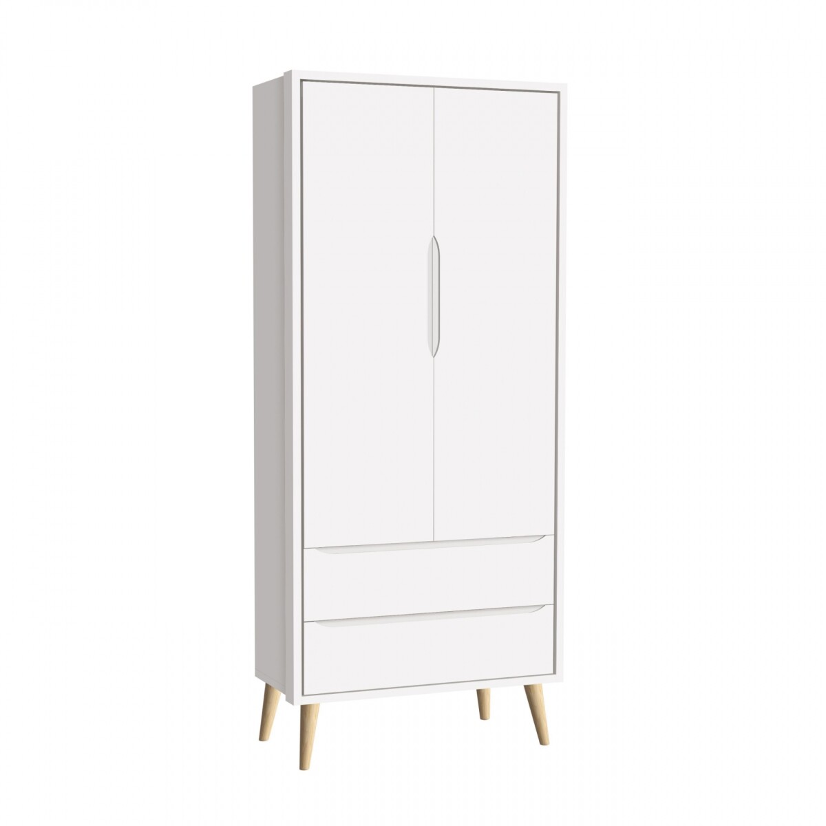 Ropero 2 Puertas 2 Cajones infantil - Theo - Blanco 