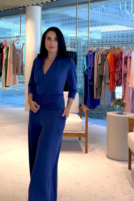 Mono manga 3/4 con faja Sonia Azul