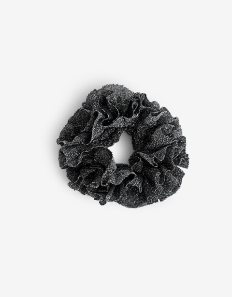 Skunzies Texturada Scrunchie De Lurex - Negro