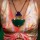 Cracked Necklace Verde Agua Y Violeta