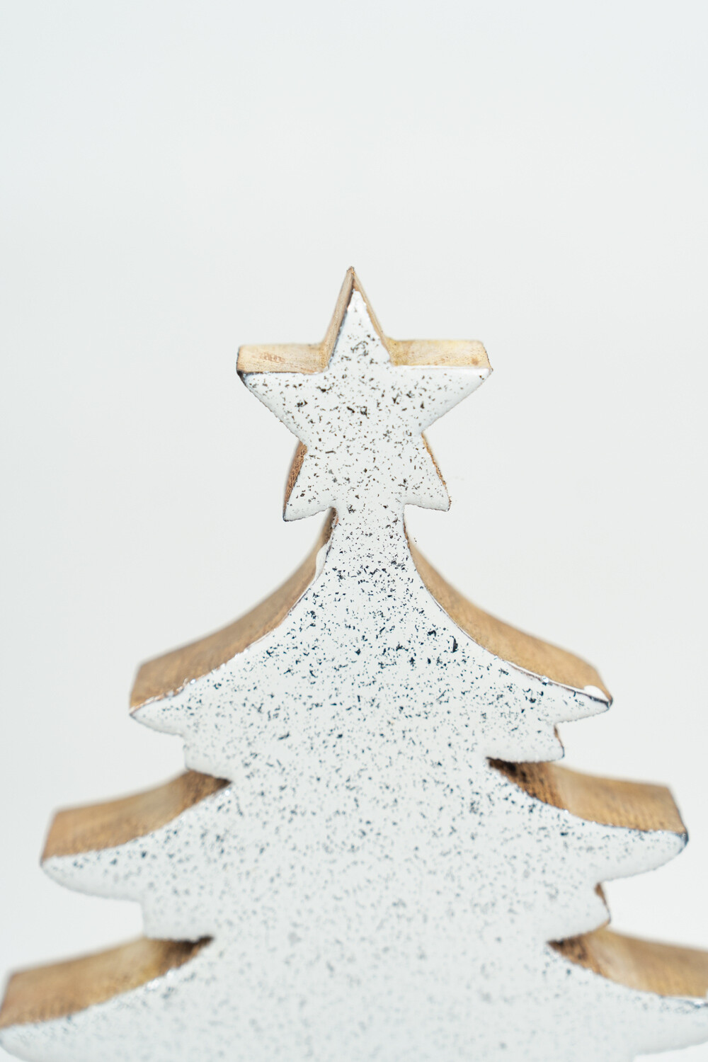 Deco Navidad árbol De Madera Con Base Color Unico