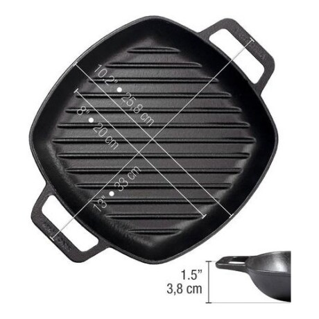 Plancha de Hierro fundido curado Victoria 25x25cm Negro