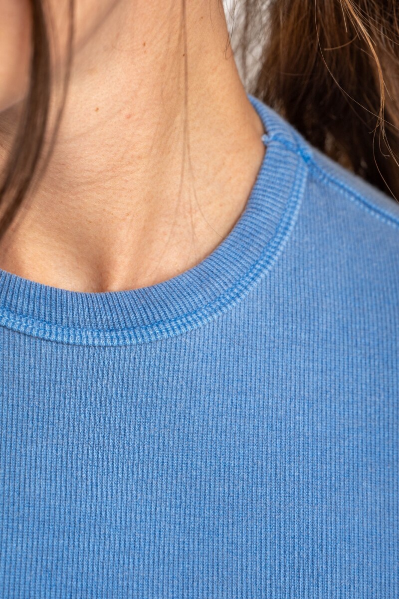 Remera Algodon Lavado Azul