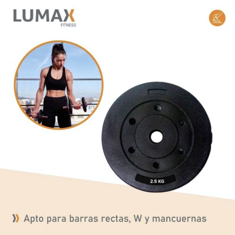 Discos revestidos 2.5 kg con recubrimiento plástico y núcleo de cemento duradero Discos revestidos 2.5 kg con recubrimiento plástico y núcleo de cemento duradero