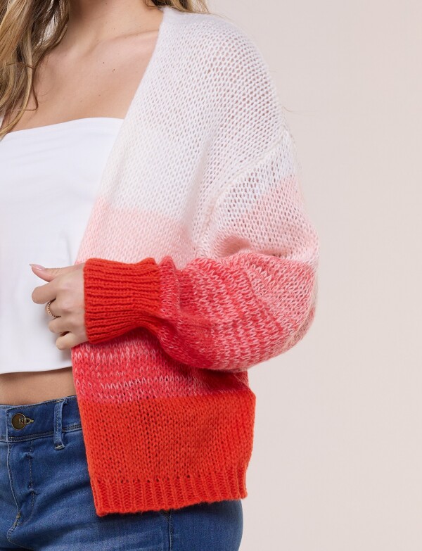 Cardigan Calado ROJO/MULTI