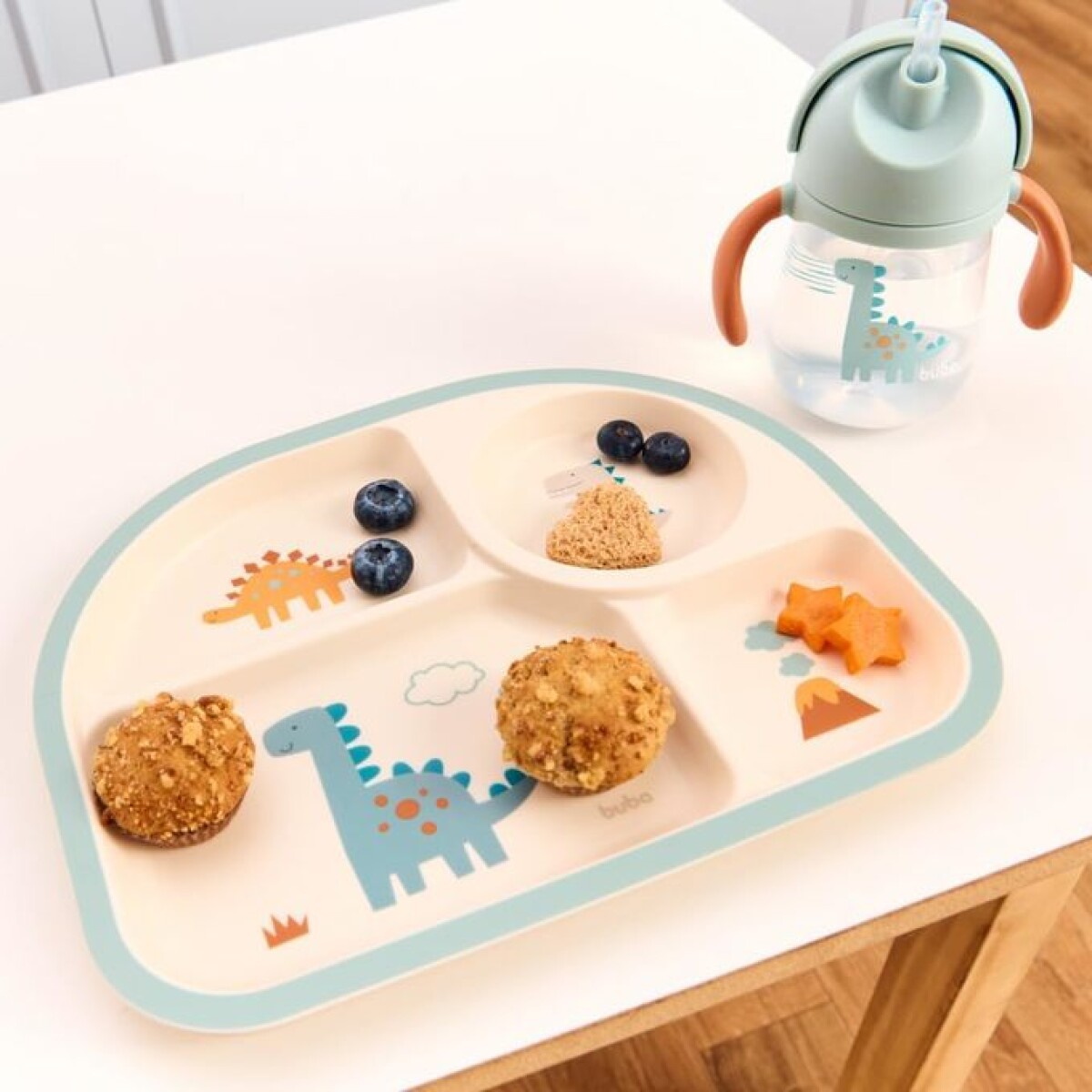 Plato con divisiones BUBA magic - verde dino 