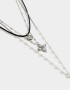 Collares Cortos Religioso Collar Largo Con Cruz - Plateado