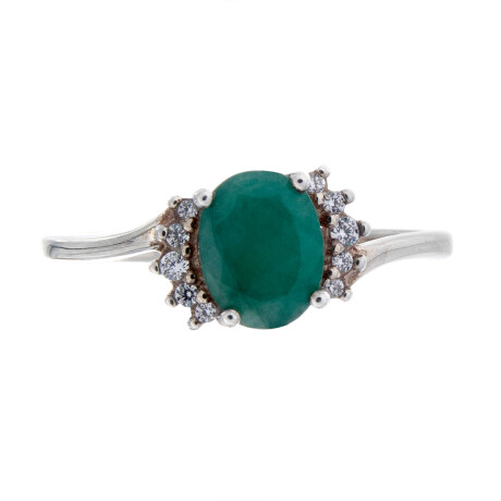 Anillo de plata 925 con esmeralda y cirocnias. Anillo de plata 925 con esmeralda y cirocnias.