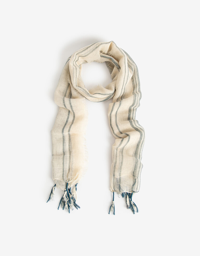 Pashminas Pashmina Rayada Con Flecos - Combinacion Bicolor