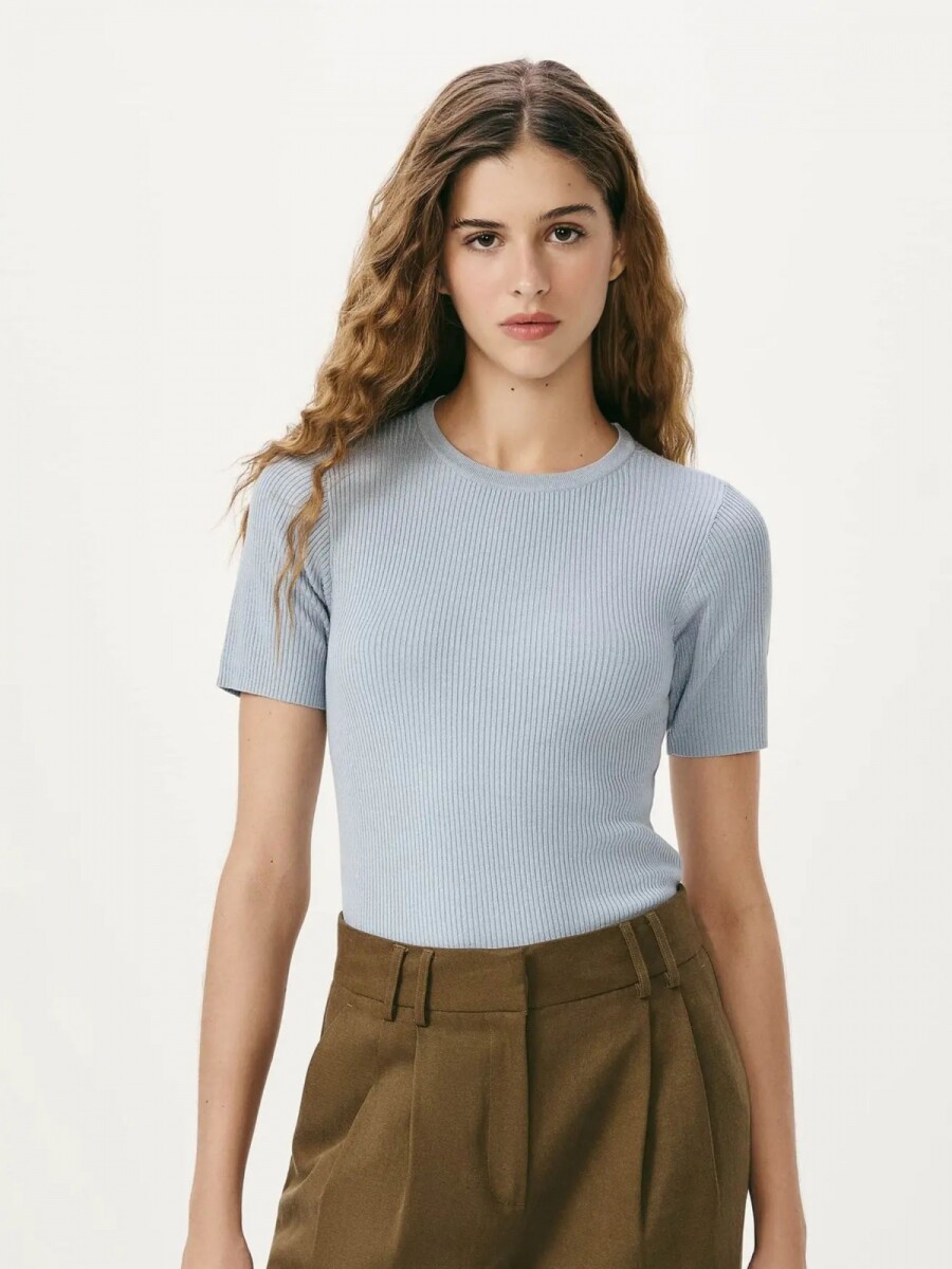 CAMISETA MANGA CORTA ACANALADA - BLUSA MM FEM 