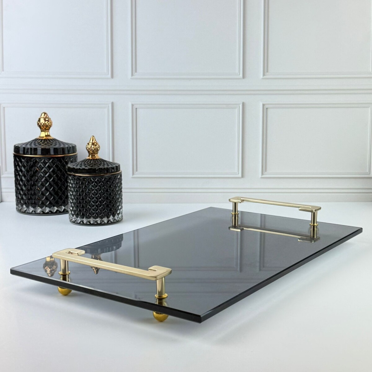 Bandeja Vidrio Rectangular Decorativa 40cm x 25cm 