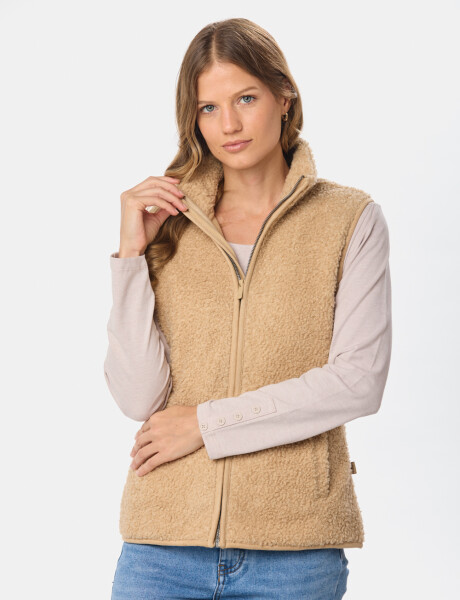 CHALECO TEJIDO CORDERITO Beige