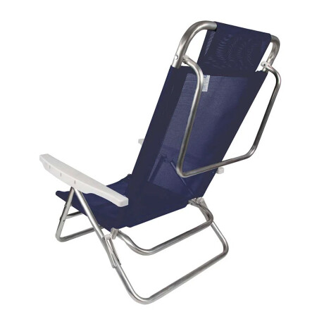 Kit 2 Reposeras Reclinables 6 Posiciones Aluminio Mor Summer Azul Marino