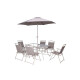 Juego de comedor exterior Santa Lucia de acero 8 piezas taupe Juego de comedor exterior Santa Lucia de acero 8 piezas taupe