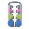 Set de mancuernas revestidas con soporte plegable Best Gris