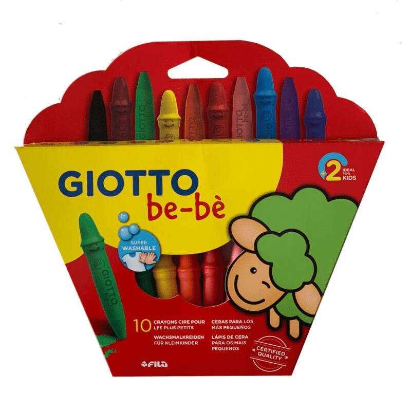 Crayones Giotto Bebe Totalmente Lavables. 10 unidades Crayones Giotto Bebe Totalmente Lavables. 10 unidades