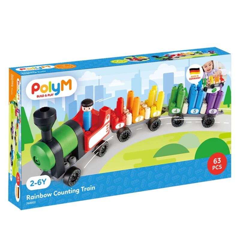 Juego Construcción Tren Arcoiris Polym Juego Construcción Tren Arcoiris Polym