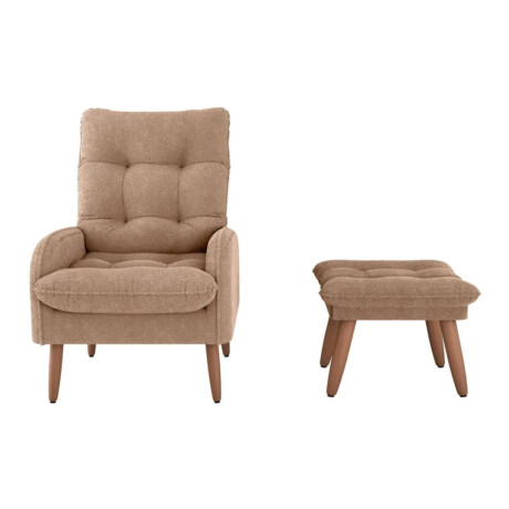 Combo Rustico Poltrona + Puff Nantes Marron