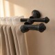 Barrote cortina metal Eurometal DUO 2,0m + 2 soportes GRIS OSCURO