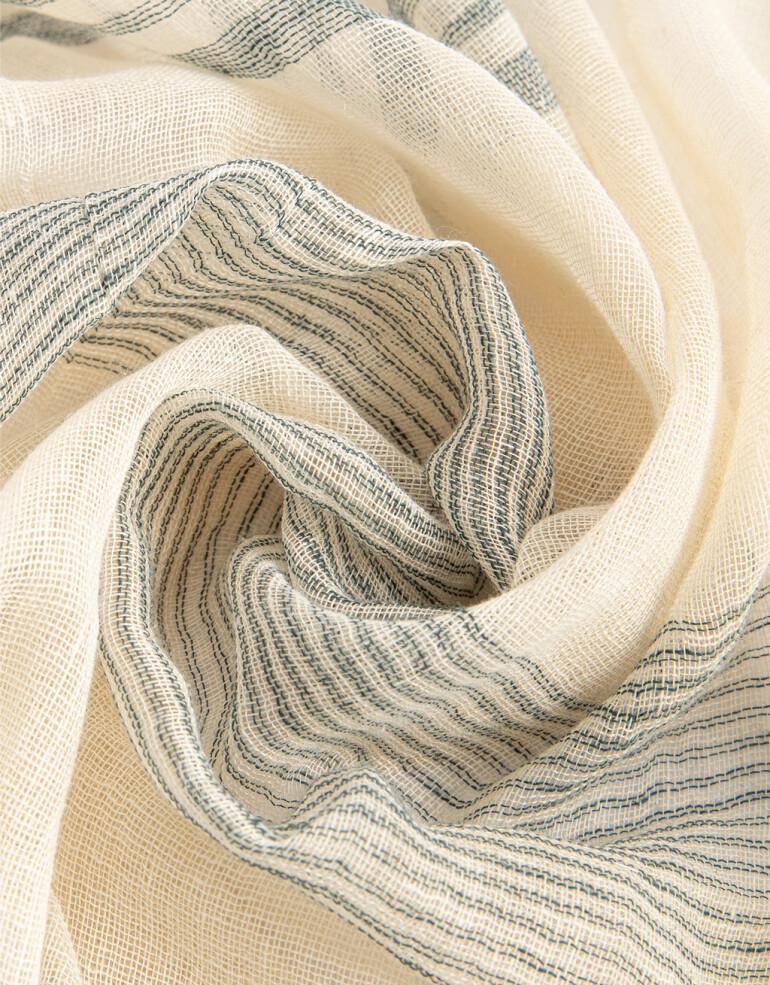 Pashminas Pashmina Rayada Con Flecos - Combinacion Bicolor