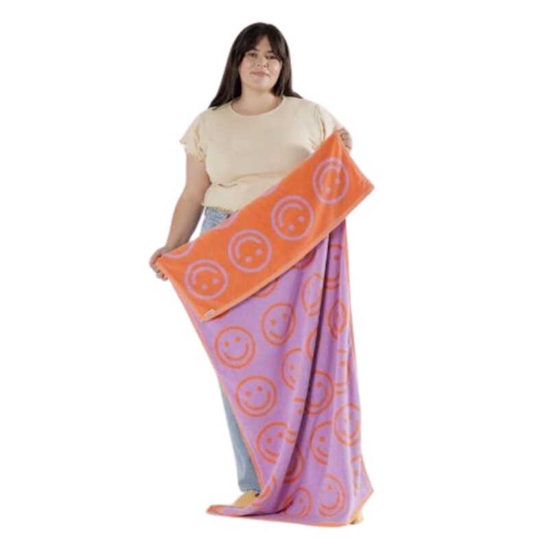Toallón De Baño 100% algodón orgánico 152x76 Cm Happy Lilac