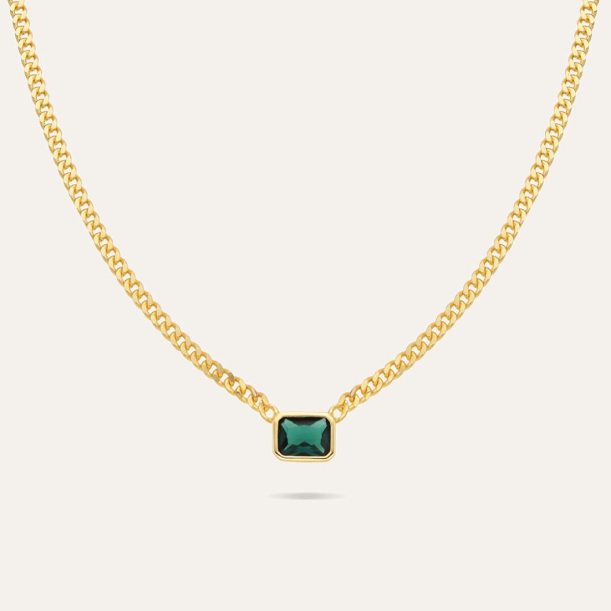 Collar Absolut Green - Plata y Baño de Oro 