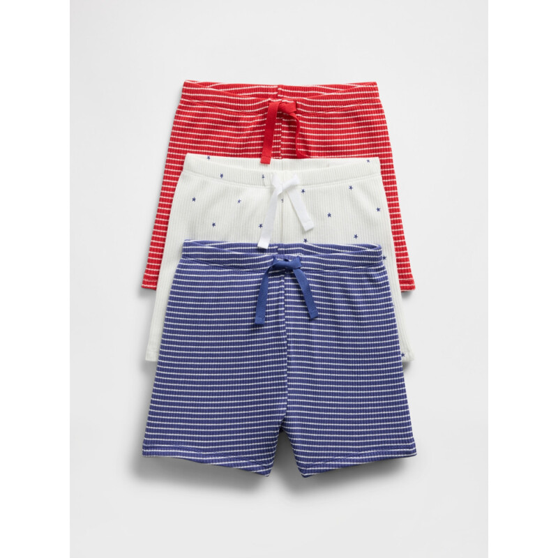 3PK RIB KNIT SHORT NAVY STRIPE