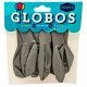 Globos X10 Tamaño R12 Plateado Perlado