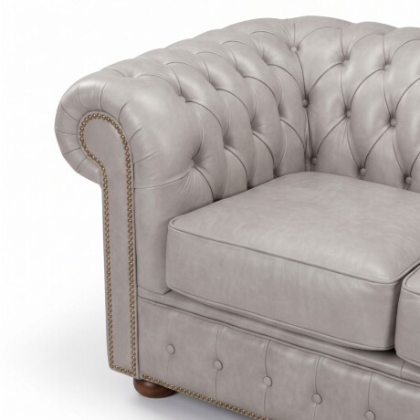 Sofá Chesterfield Novo - Cuero Básico - 2 cuerpos Off White - (Preventa)