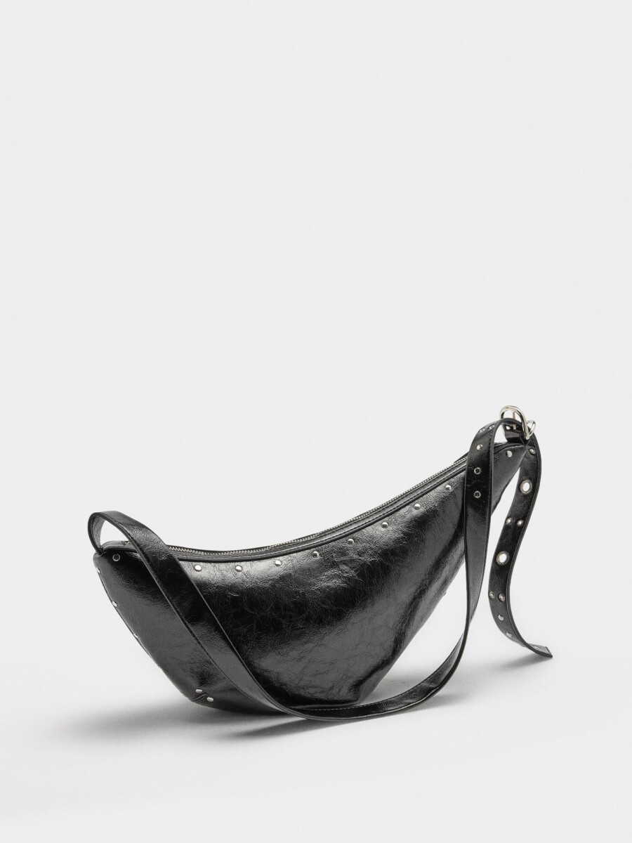 Bolso De Hombro Asimétrico Con Tachuelas negro