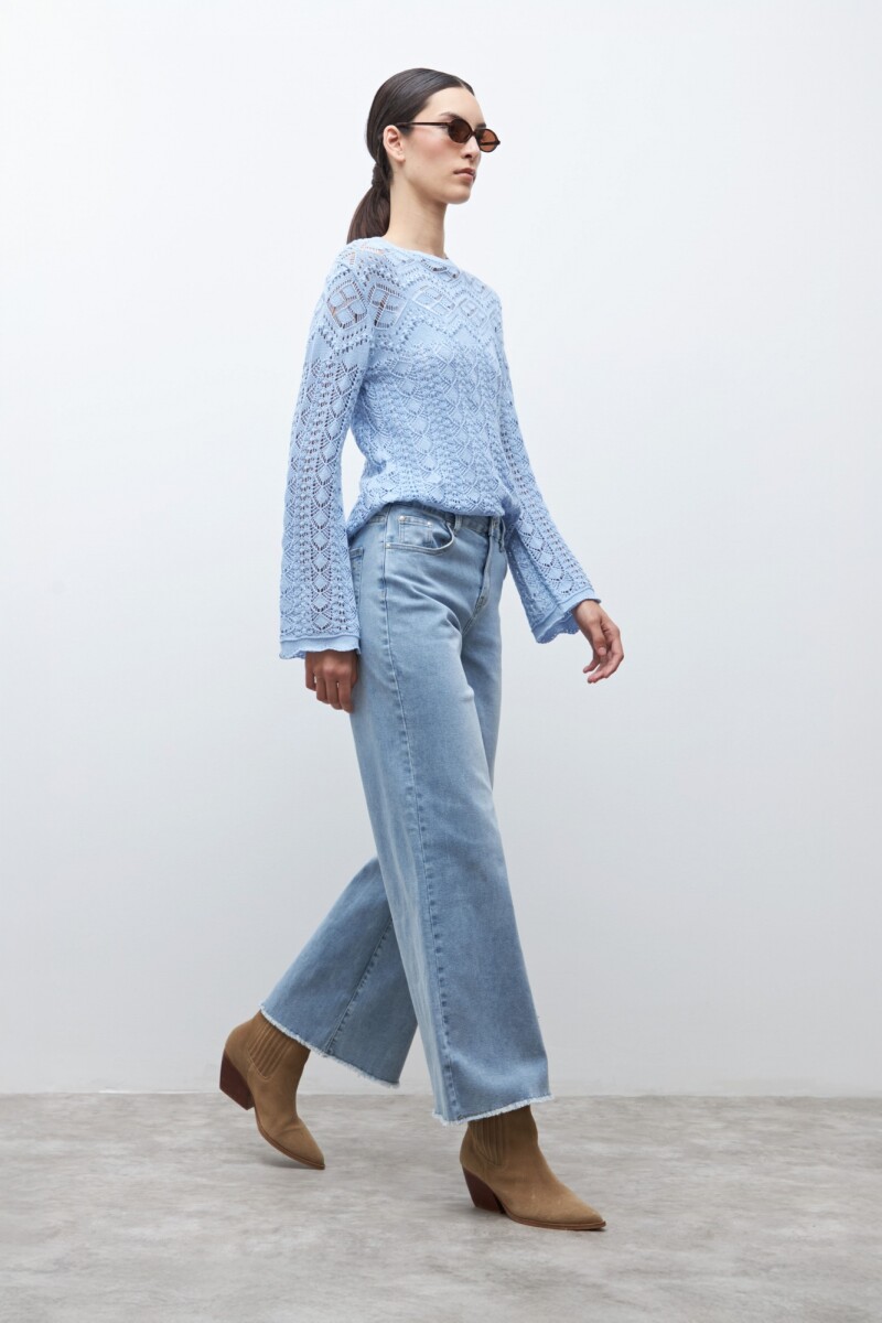 Jean wide leg Sil - azul claro 