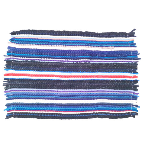 Alfombra tela rayitas multicolor 58x38cm Alfombra Tela Rayitas Multicolor 58x38cm