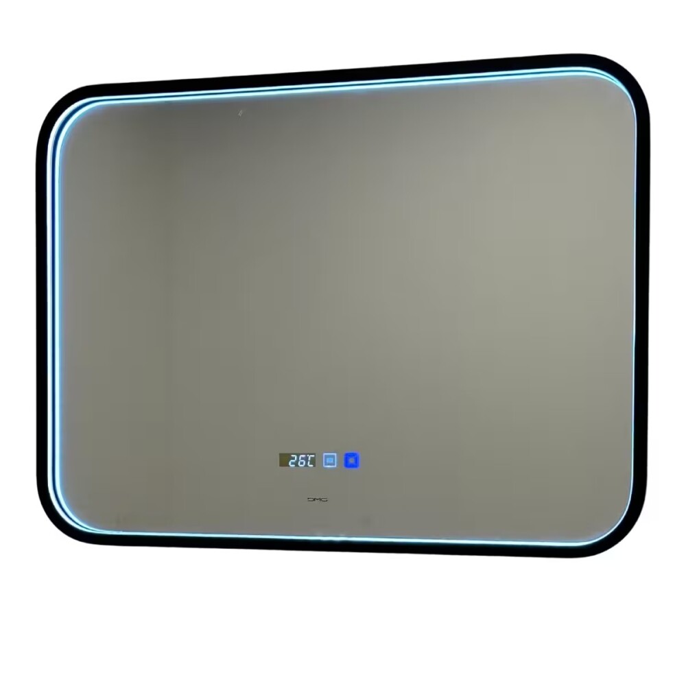 Espejo LED 60x80 cm negro con desempañador cinta led silicona Espejo Led 60x80 Cm Negro Con Desempañador Cinta Led Silicona