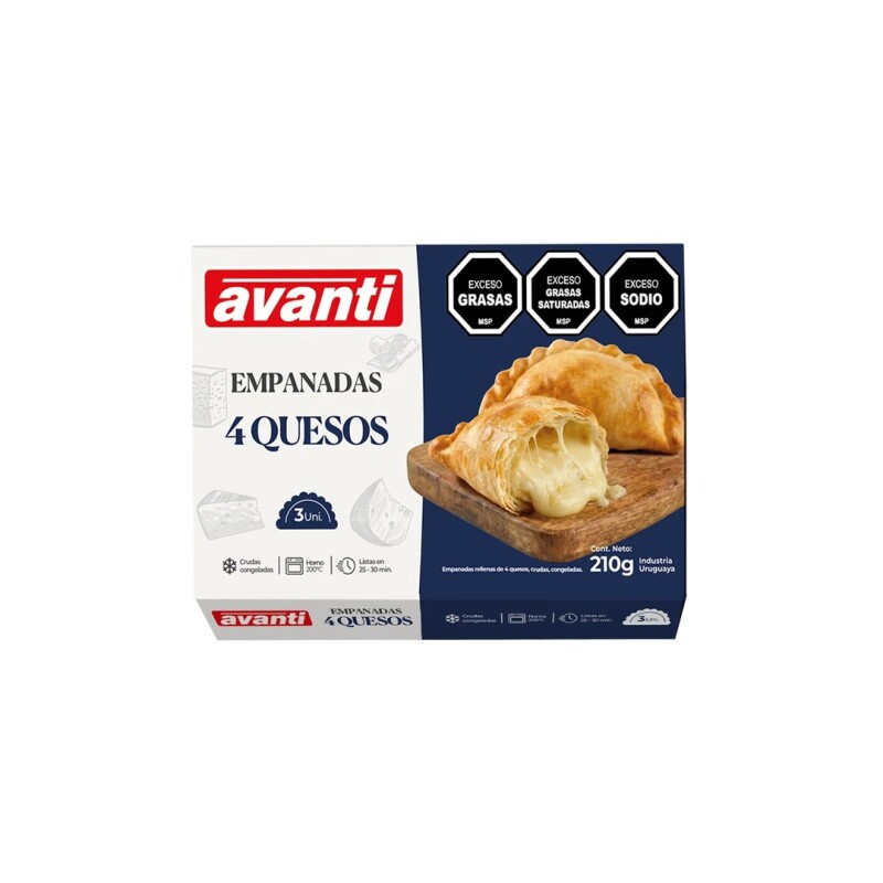 EMPANADAS AVANTI 4 QUESOS X3 Empanadas Avanti 4 Quesos X3