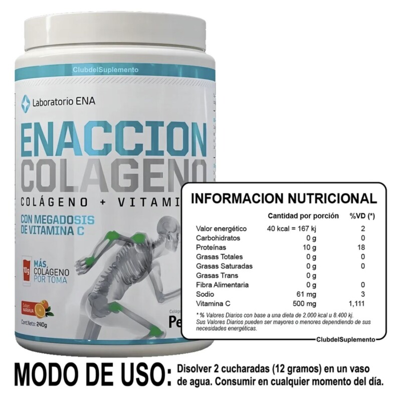 Colageno ENA Enacción Sabor Naranja 240gr Naranja
