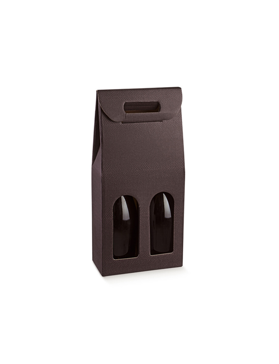 CAJA C/VENTANA 2 BOTELLAS 18X9X38,5 cm - SKIN COFFEE 