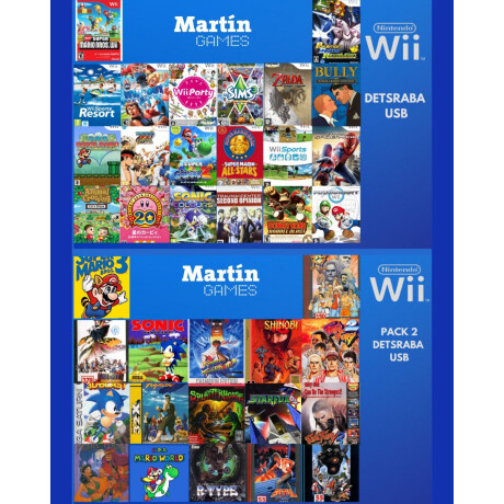 PACK USB PARA NINTENDO WII CON 20 JUEGOS PACK USB PARA NINTENDO WII CON 20 JUEGOS