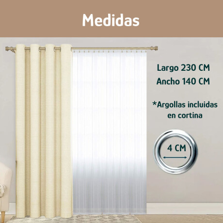 Set x2 Cortina Blackout 140x230 Cm Living Dormitorio Tostado Claro