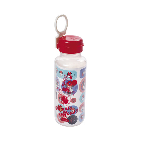 Botella Plática Abre Fácil Minnie 600 ml con Adhesivos U