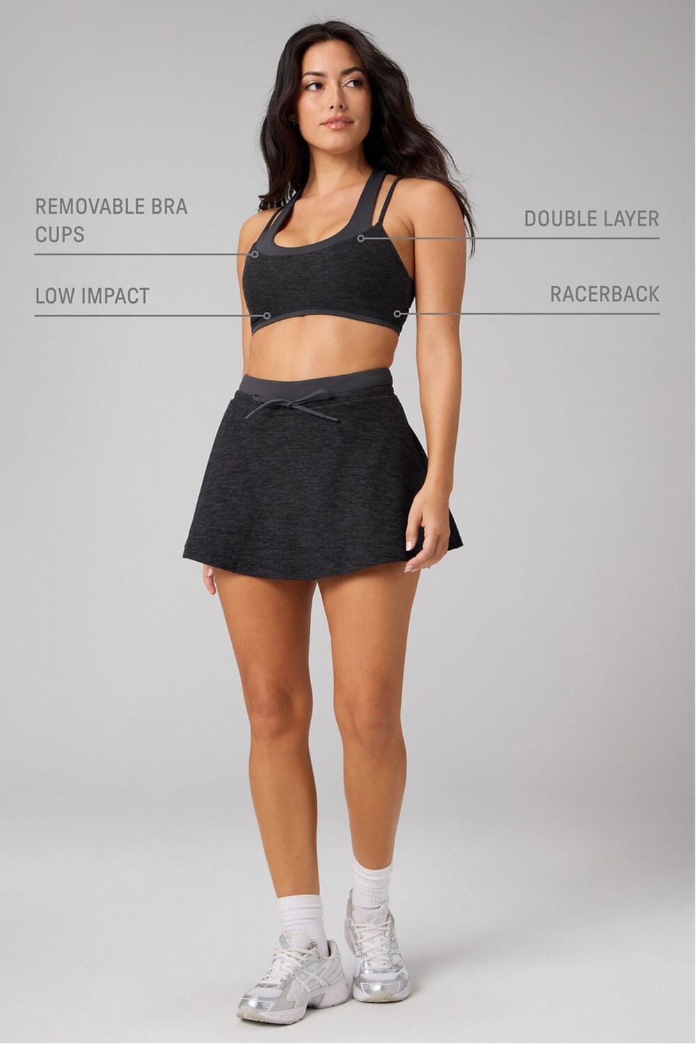 Bra Heatherflex Principal Low Impact Bra Mujer Black Heather/Midnight