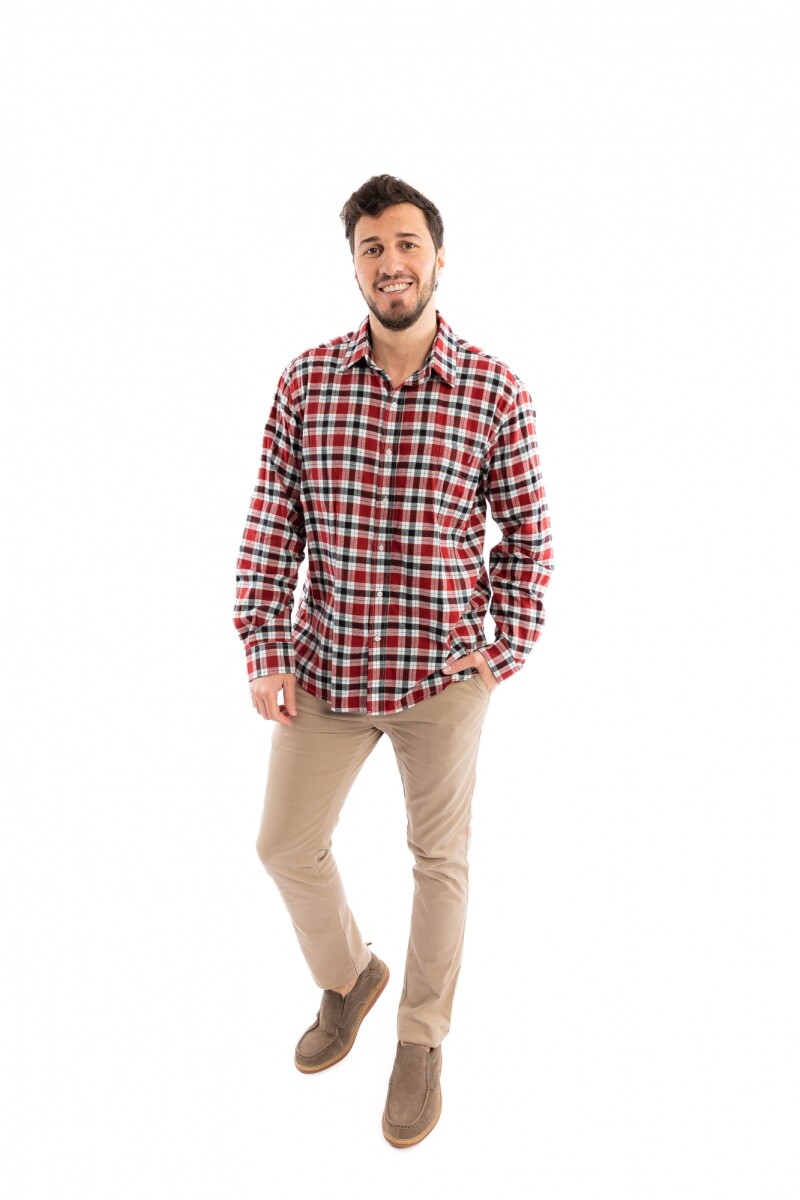 CAMISA VIYELA CLASICA BR Talle Grande ROJO